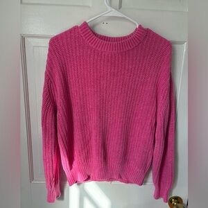 Wilfred Aritzia Salette Chenille Crewneck Sweater Hot Pink Fuchsia, Size Small S